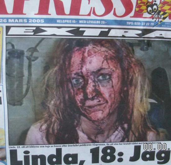 Linda, lat 18, brutalnie zgwałcona przez społeczeństwo multi - „kulturowe”. Według badań w którymś etapie swojego życia zgwałconych lub napastowanych seksulanie będzie 23% wszystkich Szwedek i będą to gwałty popełniane przez muzułmanów. Czy Szwedzi nadal chcą być „wzbogacani kulturowo” ???
