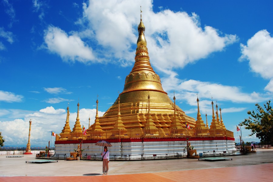 Burma Myanmar Golden Pagodas.